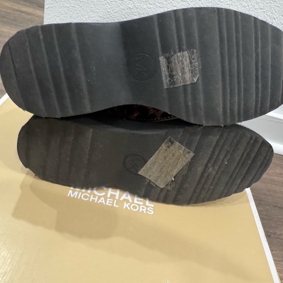 Michael Kors Black and Brown Leopard Combat Boots - Picture 6 of 6